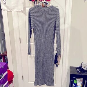 Ribbed Knit Long Sleeve Dress